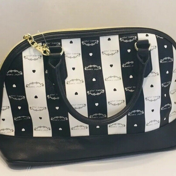 ✨SOLD✨NEW Betsy Johnson Stripe Black White Purse - Picture 5 of 8